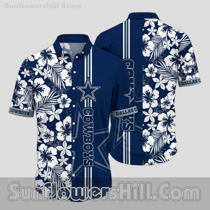 Dallas Cowboys Hibiscus Floral Hawaiian Shirt for Beach Fans