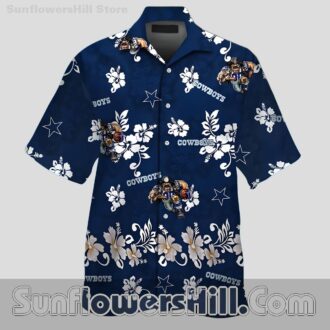 Dallas Cowboys Hibiscus Hawaiian Shirt for Summer Vacations