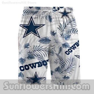 Dallas Cowboys Hibiscus White Hawaiian Shirt for Beach Day Fans