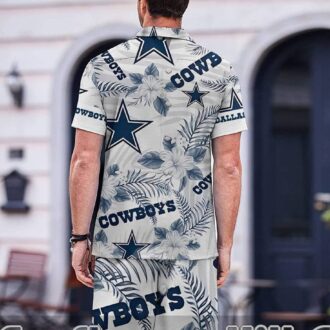 Dallas Cowboys Hibiscus White Hawaiian Shirt for Beach Day Fans
