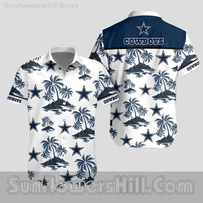 Dallas Cowboys Island Palm Hawaiian Shirt for Beach Getaways