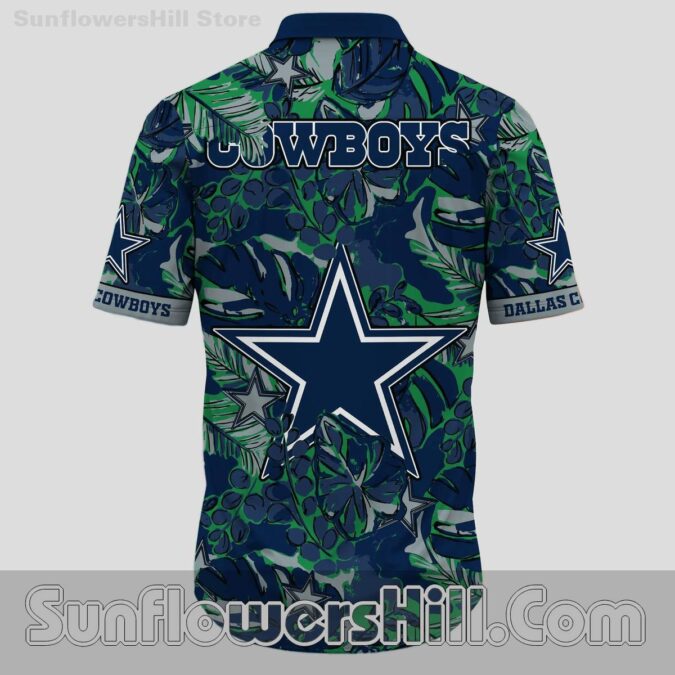 Dallas Cowboys Jungle Leaf Button Up Shirt for Game Day Tailgates