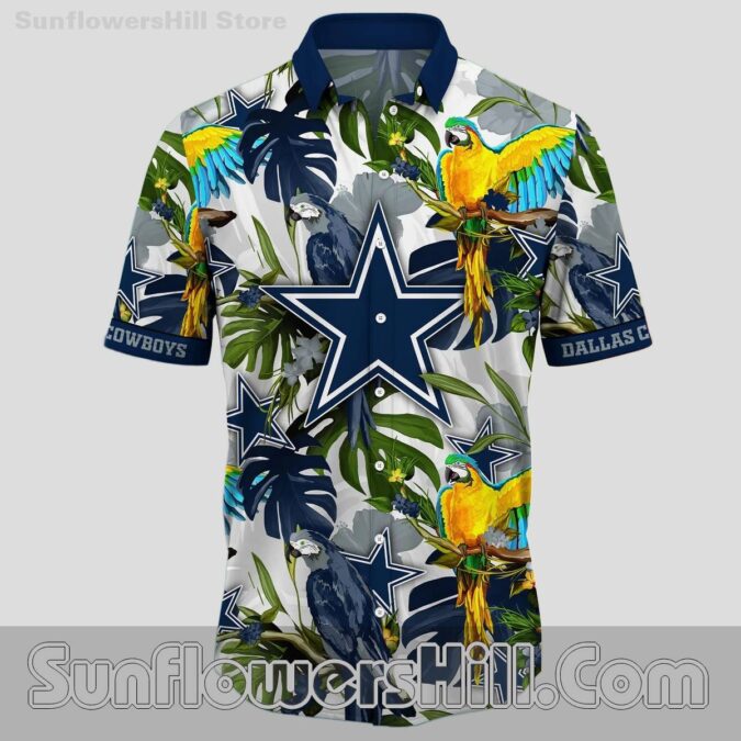 Dallas Cowboys Macaw Bird Aloha Shirt for Backyard BBQ and Tailgates Dallas Cowboys Macaw Bird Aloha Shirt for Backyard BBQ and Tailgates
