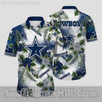 Dallas Cowboys Navy Hibiscus Hawaiian Shirt for Game Day Fans