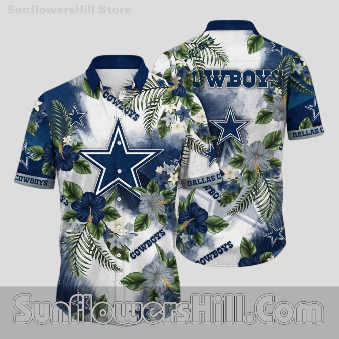 Dallas Cowboys Navy Hibiscus Hawaiian Shirt for Game Day Fans Dallas Cowboys Navy Hibiscus Hawaiian Shirt for Game Day Fans