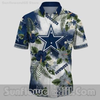Dallas Cowboys Navy Hibiscus Hawaiian Shirt for Game Day Fans