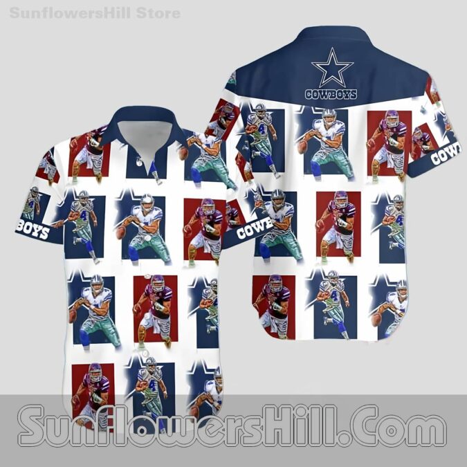 Dallas Cowboys NFL Player Action Aloha Shirt for Sports Lovers Dallas Cowboys NFL Player Action Aloha Shirt for Sports Lovers
