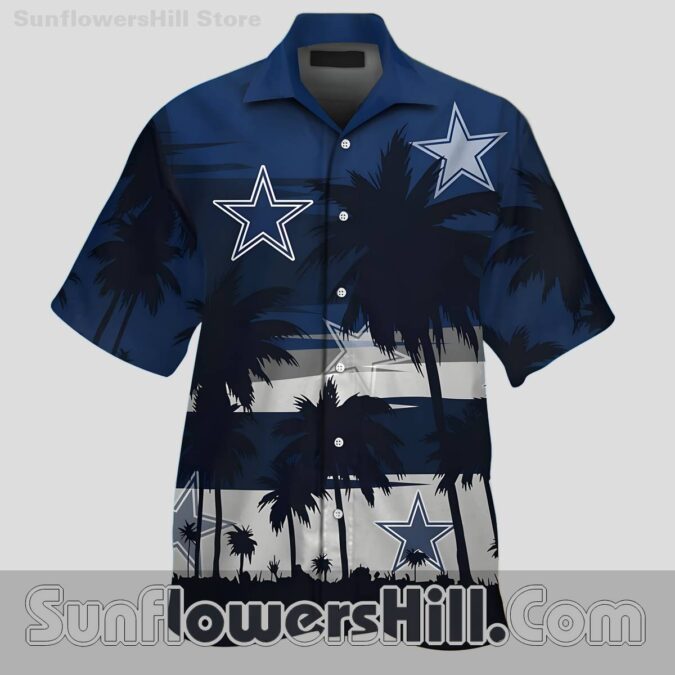 Dallas Cowboys Palm Leaf Button Up Shirt Relaxed Fit, Big & Tall Sizes, Family Vacation Essential