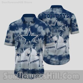 Dallas Cowboys Palm Tree Aloha Shirt for Men Lightweight, Breathable, Ideal for California Game Days