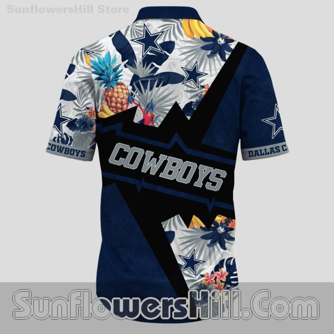 Dallas Cowboys Pineapple Aloha Button Up Shirt for Beach Parties