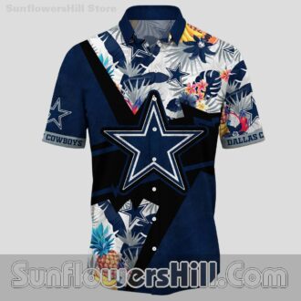 Dallas Cowboys Pineapple Aloha Button Up Shirt for Beach Parties