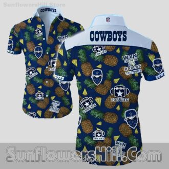 Dallas Cowboys Pineapple and Football Hawaiian Shirt for Game Day