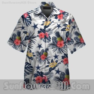 Dallas Cowboys Pineapple and Hibiscus Button Up Shirt for Summer Fun