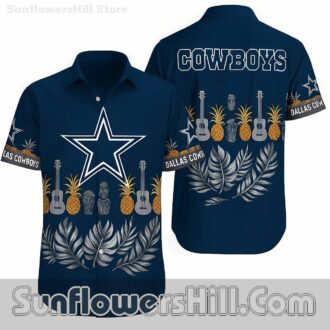 Dallas Cowboys Pineapple Stripe Hawaiian Shirt for Summer Tailgates