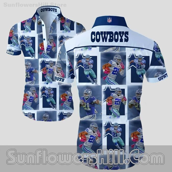 Dallas Cowboys Player Collage Hawaiian Shirt for Football Superfans Dallas Cowboys Player Collage Hawaiian Shirt for Football Superfans