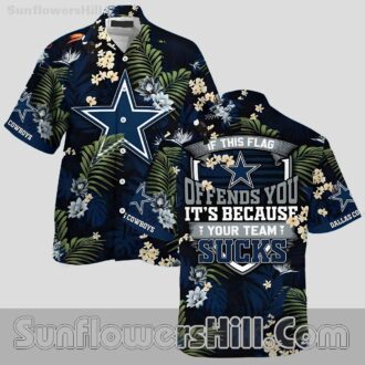 Dallas Cowboys Relaxed Fit Shirt with Palm Leaves for Beach Parties