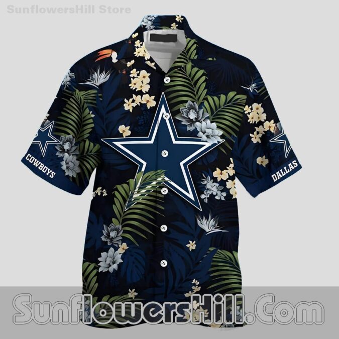 Dallas Cowboys Relaxed Fit Shirt with Palm Leaves for Beach Parties