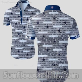 Dallas Cowboys Repeating Star Button Up Shirt for Summer Parties