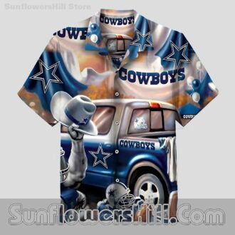 Dallas Cowboys Roadtrip Truck Graphic Casual Shirt for True Fans