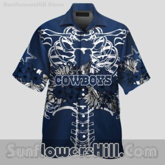 Dallas Cowboys Skeleton Floral Hawaiian Shirt for Game Day Fans