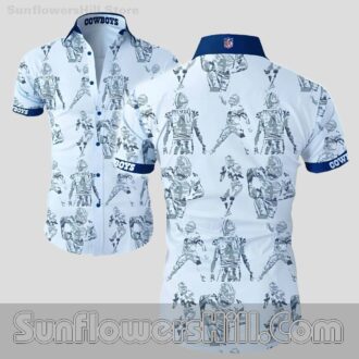 Dallas Cowboys Sketch Player Button Up Shirt for Diehard Fans
