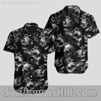 Dallas Cowboys Smoky Skull Aloha Shirt for NFL Halloween Parties
