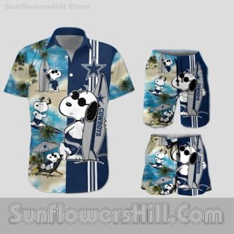 Dallas Cowboys Snoopy Beach Vibes Hawaiian Shirt for Game Day Fans