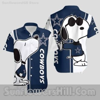 Dallas Cowboys Snoopy Cartoon Hawaiian Shirt for Beach Fans