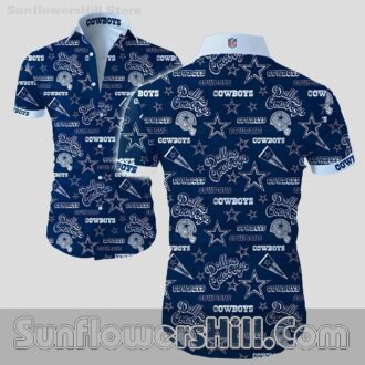 Dallas Cowboys Star and Logo Hawaiian Shirt for Game Day Fans