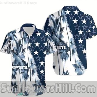 Dallas Cowboys Star and Palm Leaf Hawaiian Shirt for Game Day