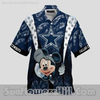 Dallas Cowboys Star Cartoon Mickey Casual Shirt for Family BBQs