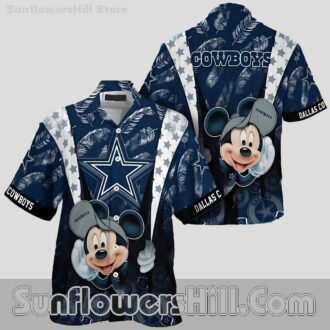 Dallas Cowboys Star Cartoon Mickey Casual Shirt for Family BBQs