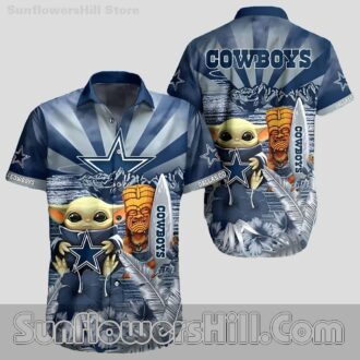Dallas Cowboys Star Wars Hawaiian Shirt with Baby Yoda for Beach Days