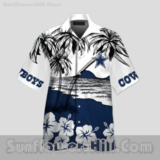 Dallas Cowboys Sunset Shore Button Up Shirt for Summer Fans