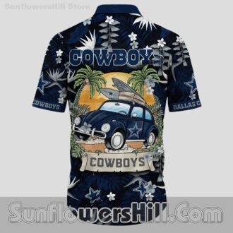 Dallas Cowboys Sunset Surf Car Hawaiian Shirt for Beach Getaway