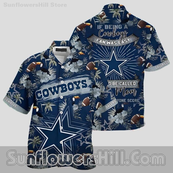 Dallas Cowboys Toucan Tropical Hawaiian Shirt for Mom Fans Dallas Cowboys Toucan Tropical Hawaiian Shirt for Mom Fans