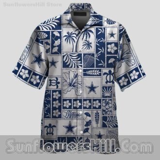 Dallas Cowboys Tropical Grid Aloha Shirt for Game Day Dads