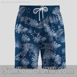 Dallas Cowboys Tropical Leaf Shirt and Shorts Set for Beach Getaways