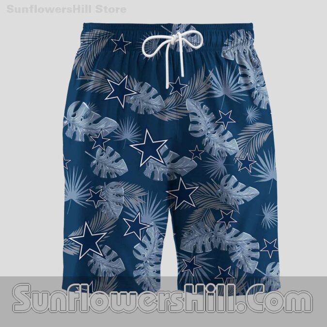 Dallas Cowboys Tropical Leaf Shirt and Shorts Set for Beach Getaways