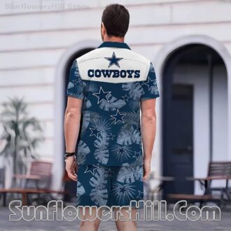Dallas Cowboys Tropical Leaf Shirt and Shorts Set for Beach Getaways
