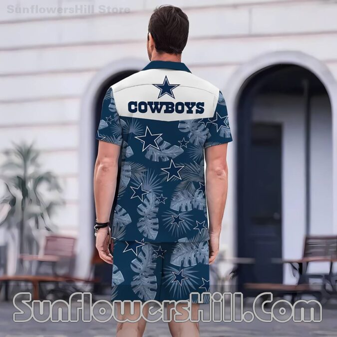 Dallas Cowboys Tropical Leaf Shirt and Shorts Set for Beach Getaways