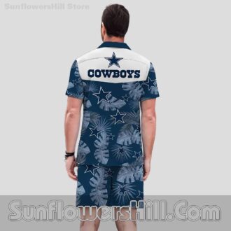 Dallas Cowboys Tropical Leaf Shirt and Shorts Set for Beach Getaways