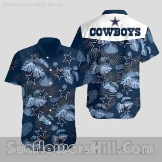 Dallas Cowboys Tropical Leaf Shirt and Shorts Set for Beach Getaways