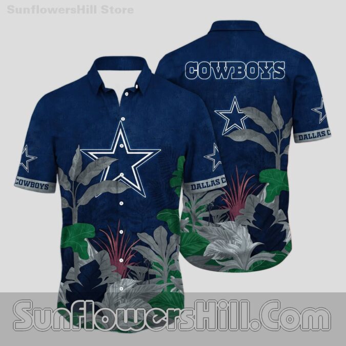 Dallas Cowboys Tropical Plant Aloha Shirt for Game Day Fans Dallas Cowboys Tropical Plant Aloha Shirt for Game Day Fans