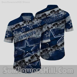Dallas Cowboys Tropical Silhouette Casual Shirt for Summer BBQs