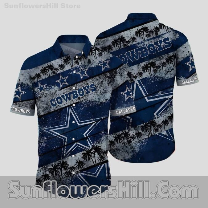 Dallas Cowboys Tropical Silhouette Casual Shirt for Summer BBQs