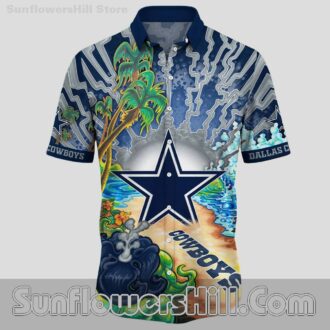 Dallas Cowboys Tropical Wave Hawaiian Shirt for Beach Day or Vacation