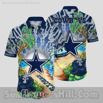 Dallas Cowboys Tropical Wave Hawaiian Shirt for Beach Day or Vacation