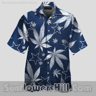 Dallas Cowboys White Leaf Pattern Casual Shirt for Game Day