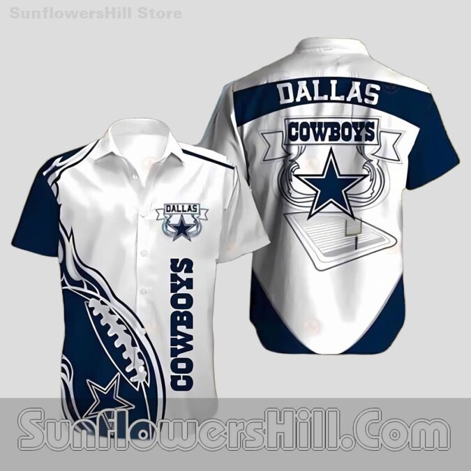 Dallas Cowboys White Navy Casual Shirt for Football Tailgate Fans